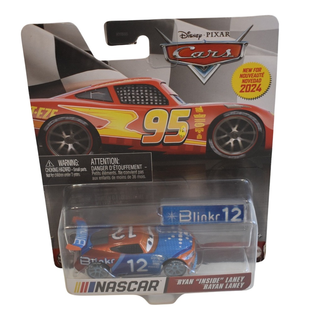Disney Pixar Cars NASCAR Ryan Inside Laney 1:55 Orange Blue New 2024 Diecast